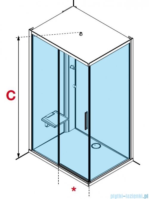 Novellini Glax 1 2.0 kabina standard 120x90 lewa biała G212P290ST-1UU