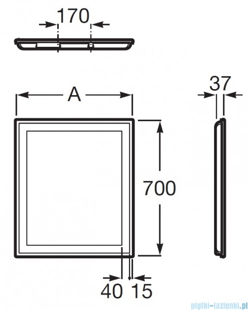 Roca Irida lustro łazienkowe Led 60x70cm A812340000