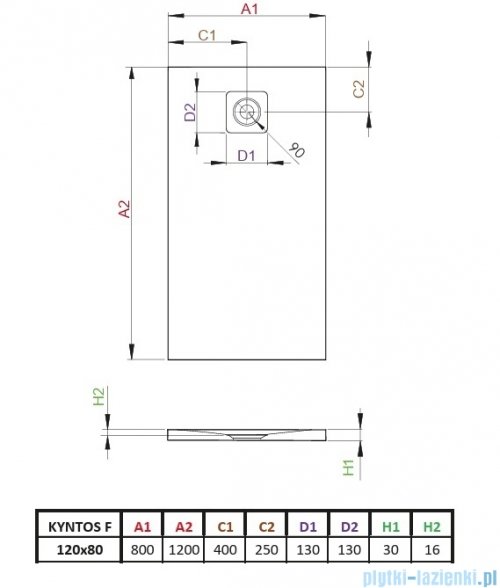 Radaway Kyntos F brodzik prostokątny 120x80cm kaszmirowy HKF12080-84