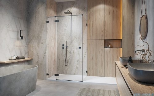 Radaway Essenza Pro Brushed GunMetal Kdj kabina 90x75cm lewa szczotkowany grafit 10097090-92-01L/10098075-01-01
