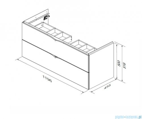 Oristo Siena szafka podumywalkowa wisząca 120x50x45cm ceglany mat OR45-SD2S-120-19