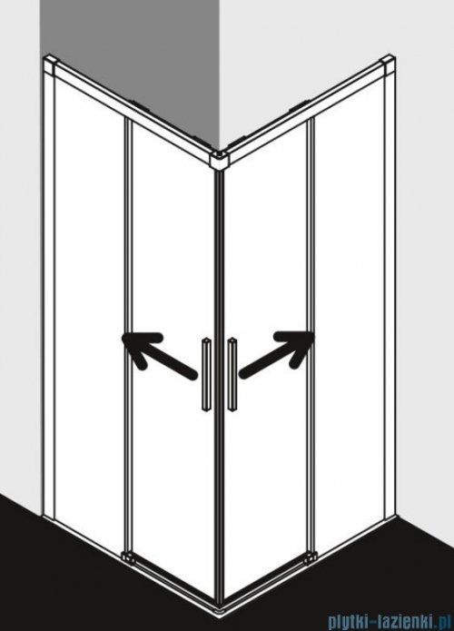 Kermi Nica wejście narożne, jedna połowa, prawa, szkło przezroczyste KermiClean, profil srebro 120cm NIC2R12020VPK