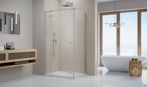 Radaway Essenza Kdj Brushed Nickel kabina 90x120cm lewa szczotkowany nikiel 1385044-91-01L/1384054-01-01