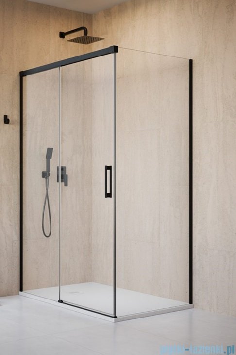 Radaway Idea Black 8 Kdj kabina 140x80cm lewa czarny mat/szkło przejrzyste 10340720-54-01L/10350653-01-01/10360080-01-01R