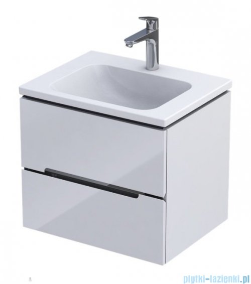 Oristo Silver Uni szafka podumywalkowa wisząca 60x50x46cm biały połysk OR33-SD2S-60-1-V3