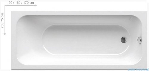 Ravak Chrome Wanna prostokątna biała 170x75cm C741000000