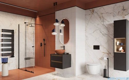 Excellent Ortigo Walk-in kabina prysznicowa 140x200 cm, czarny mat KAEX.5012.K.1400.BL