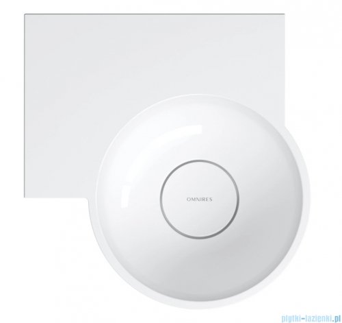 Omnires Ovo M+ umywalka nablatowa/wisząca lewa 33x34 cm biały połysk OVO335UWLBP