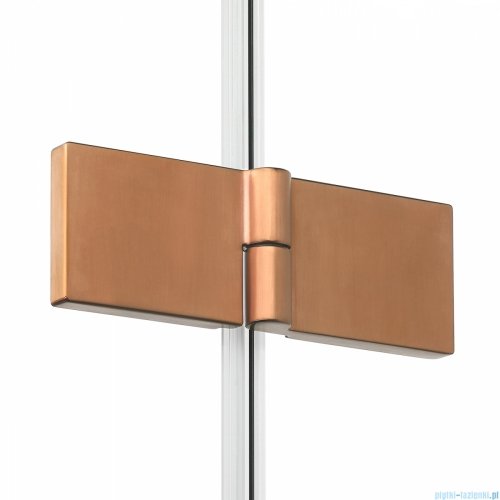 New Trendy New Soleo Copper Brushed drzwi wnękowe bifold 120x195 cm prawe miedź szczotkowana/szkło przejrzyste D-0508A
