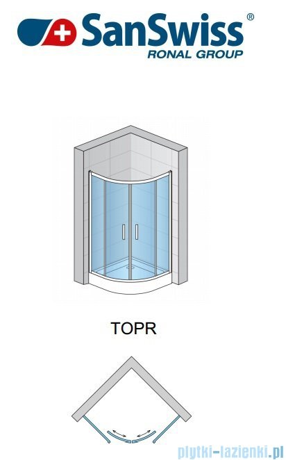 SanSwiss Top-Line TOPR Kabina prysznicowa półokrągła 90-120cm profil srebrny TOPR55SM20107