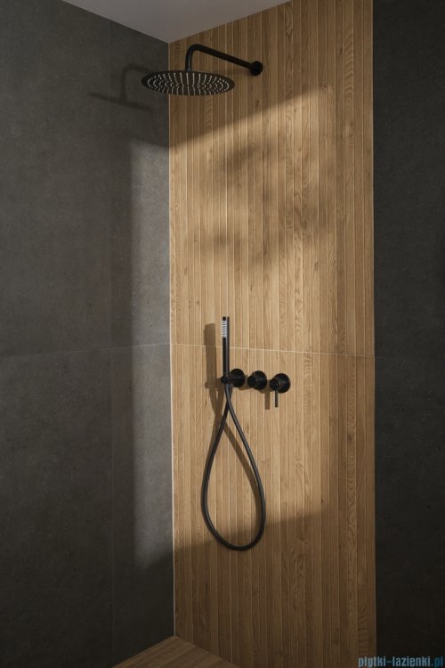 KFA MOZA BLACK zestaw prysznicowy podtynkowy z baterią 3-otworową 2-funkcyjną czarny 5039-511-81