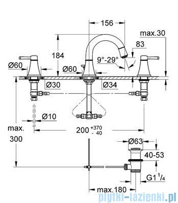 Grohe Grandera 3-otworowa bateria umywalkowa DN15 chrom/złoty 20417IG0