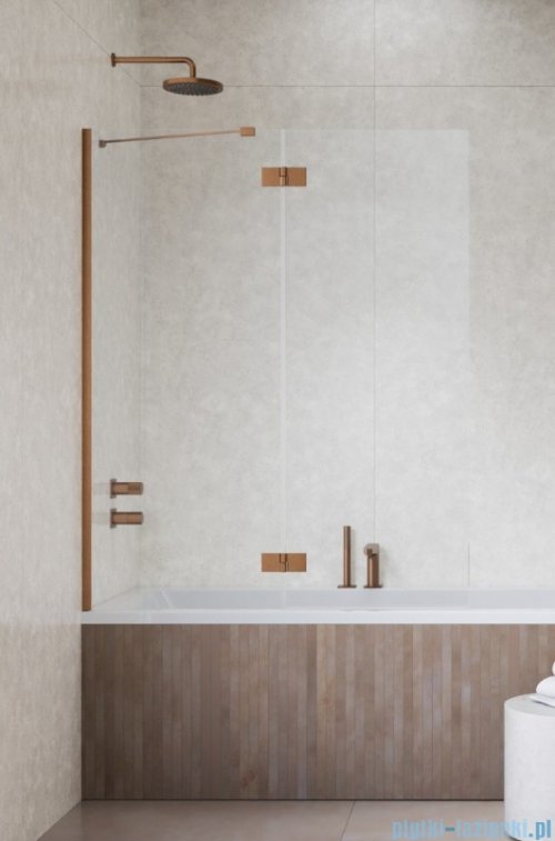 Radaway Essenza Brushed Copper PND II parawan nawannowy 100cm lewy szczotkowana miedź/przejrzyste 110002100-93-01L