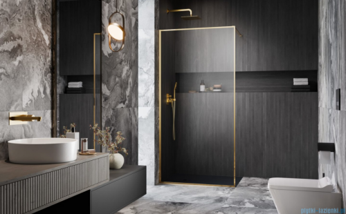 Radaway Modo F II Gold kabina Walk-in 130x201cm Złoty połysk szkło przejrzyste 10409134-09-01