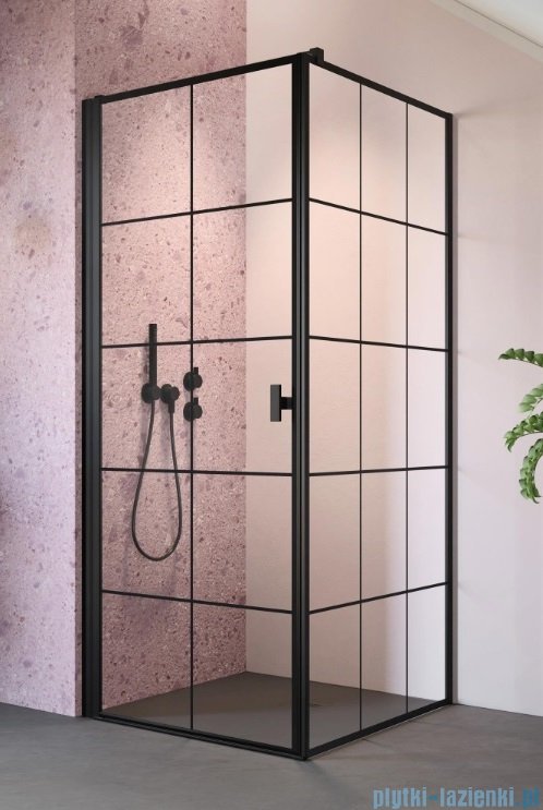 Radaway Nes 8 Black Kdj I Factory kabina 90x100cm lewa czarny mat/szkło przejrzyste 10072090-54-55L/10089100-54-55