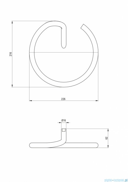Deante SILIA Wieszak na ręcznik ścienny okrągły nero ADI_N611