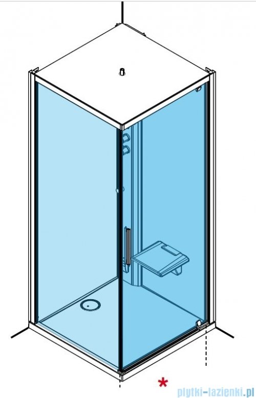 Novellini Glax 1 2.0 kabina standard 80x80 prawa srebrna G21GF80DMFL-1BB
