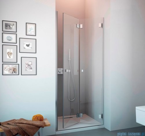 Radaway Carena DWB Drzwi prysznicowe 80 prawe szkło brązowe + brodzik Delos C + Syfon