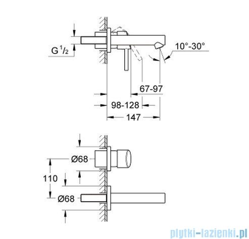 Grohe Concetto 2-otworowa bateria umywalkowa 19575001