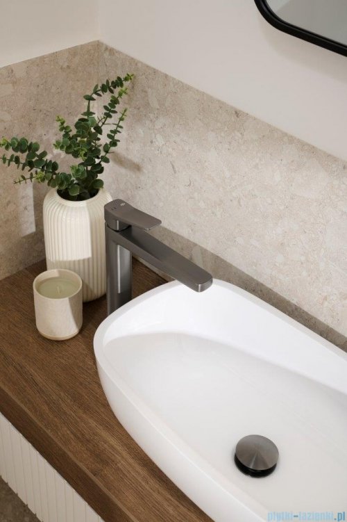 KFA MALAGA GUN METAL GREY bateria umywalkowa nablatowa grafit szczotkowany 4522-712-61