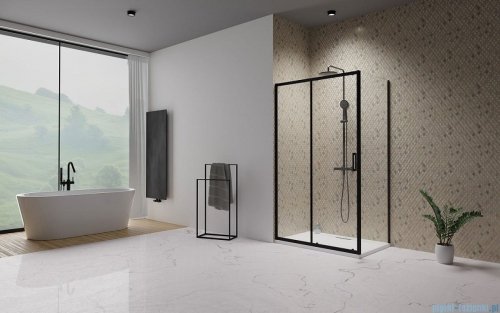 Radaway Premium Pro Black Kdj kabina 150x90cm lewa czarny mat/szkło przejrzyste 1015150-54-01L/1016090-54-01