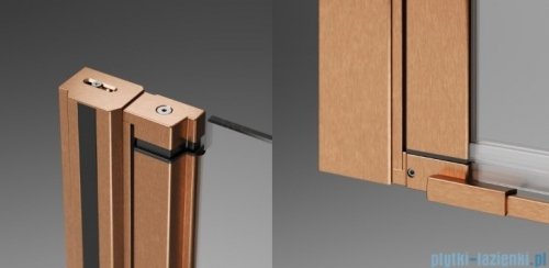 Radaway Nes Brushed Copper DWSB drzwi wnękowe 140cm W3 lewe szczotkowana miedź szkło przejrzyste 10044950-93-01L/10045450-01-01