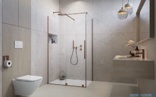 Radaway Furo Kdj Brushed Copper kabina 90x110cm lewa szczotkowana miedź 10104472-93-01L/10110430-01-01/10113110-01-01