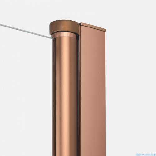 New Trendy New Soleo Copper Brushed 100x90x195 cm kabina wspornik prosty miedź szczotkowana/szkło przejrzyste K-1979-WP