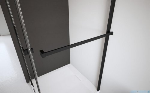 Radaway Idea Black Dwj drzwi wnękowe 105cm lewe czarny mat/szkło przejrzyste 387021-54-01L