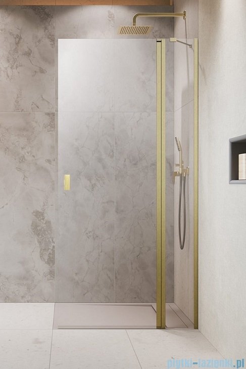 Radaway Nes KDD II Brushed Gold kabina walk in 100cm prawa szczotkowane złoto 10031100-99-01R