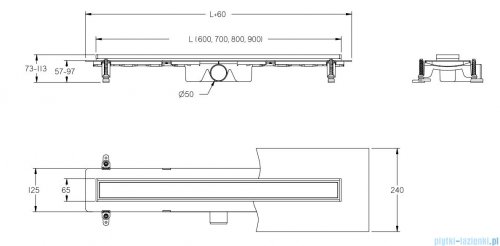 Besco Virgo Basic odpływ liniowy 2w1 60x6,5cm OL-60-VB