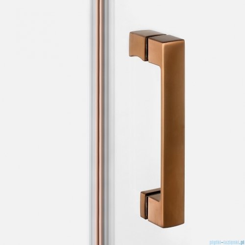 New Trendy Nesta Copper Brushed kabina 90x80x200 cm prawa wspornik równoległy miedź szczotkowana/szkło przejrzyste K-4627