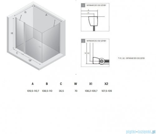 New Trendy New Soleo Light Gold 120x120x195 cm kabina wspornik skośny złoty połysk/szkło przejrzyste K-1874