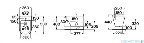 Roca Optica bidet wiszący biały A357V15000