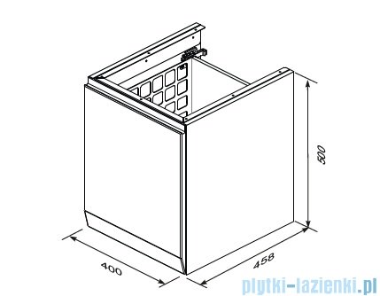 Oristo Brylant szafka niska z koszem Ryflowana 40x50x45cm szaroniebieski mat OR36-SN1S-40-16R