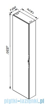 Oristo Siena szafka boczna wysoka 40x160x17cm Ceglany mat OR45-SB1D-40-19