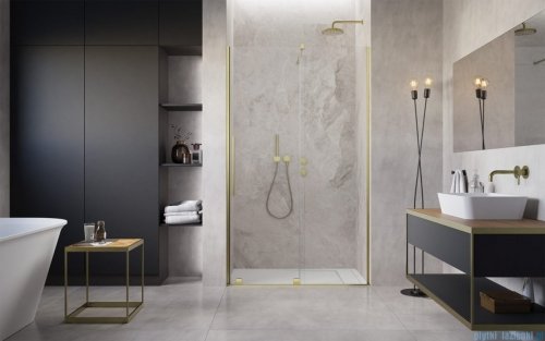 Radaway Furo Brushed Gold DWJ drzwi prysznicowe 150cm prawe szczotkowane złoto 10107772-99-01R/10110730-01-01