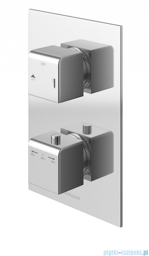 Kohlman Excelent zestaw prysznicowy z baterią termostatyczną oraz deszczownicą kwadratową 30x30 cm chrom QW432HQ30