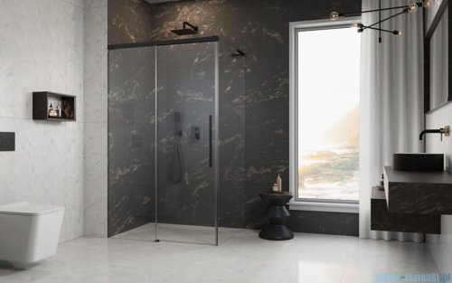 Radaway Idea 8 QL XL Black Kdj kabina 110x90cm lewa czarny mat/szkło przejrzyste 10560567-54-01L/10570522-01-01/10580090-01-01R