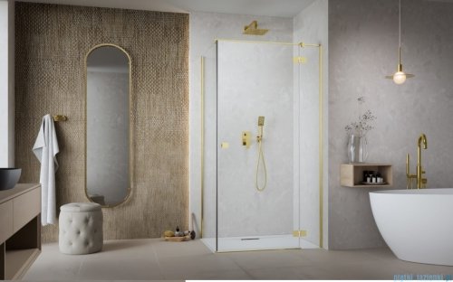 Radaway Essenza 8 Gold Kdj kabina 110x90cm prawa złoty połysk/szkło przejrzyste 10480712-01-01R/10470337-09-01R/10113090-01-01