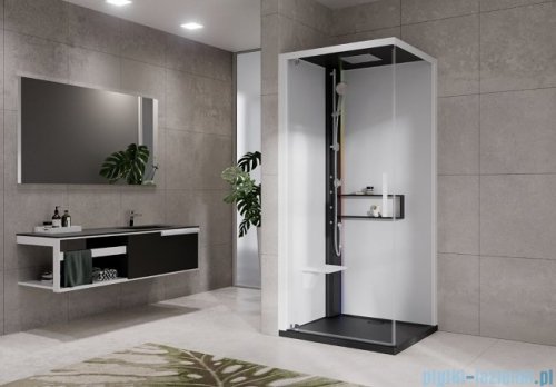 Novellini Glax 2 2.0 kabina z hydromasażem hydro plus 80x80 lewa czarna G22GF89ST1L-1HU