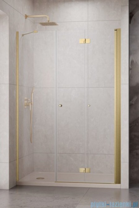 Radaway Nes Brushed Gold DWSB drzwi wnękowe 140cm W4 prawe złoto szczotkowane szkło przejrzyste 10044850-99-01R/10045550-01-01