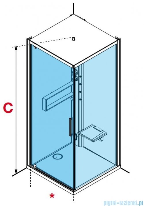 Novellini Glax 2 2.0 kabina masażowo-parowa 80x80 lewa corda G22GF89SM5-1TU