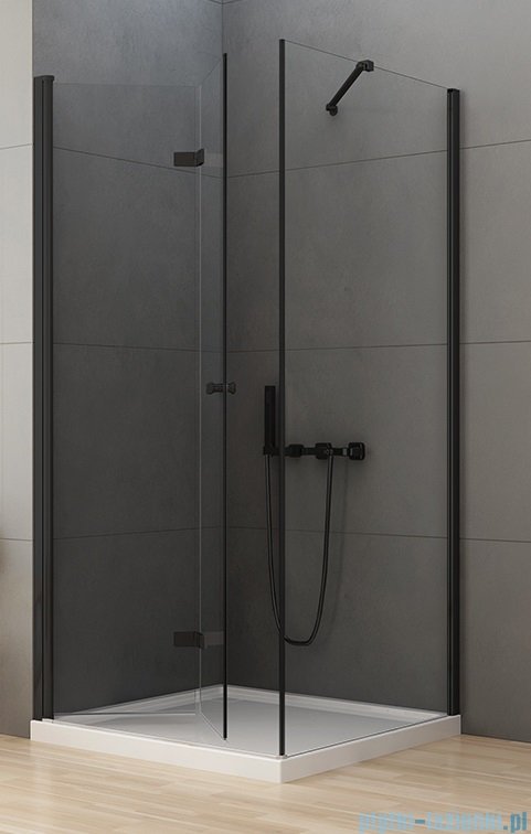 New Trendy New Soleo Black 90x80x195 cm kabina lewa przejrzyste D-0235A/D-0114B
