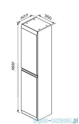 Oristo Brylant szafka boczna wysoka ryflowana 35x160x32cm szaroniebieski mat OR36-SB2D-35-16R
