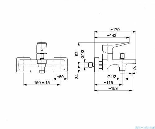 KFA MALAGA BRUSHED LIGHT GOLD bateria wannowa złoty szczotkowany 4524-010-31