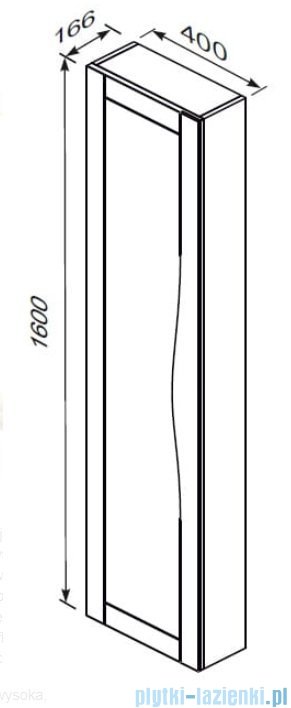 Oristo Skagen szafka boczna wysoka 40x160x17cm biały mat OR49-SB1D-40-2