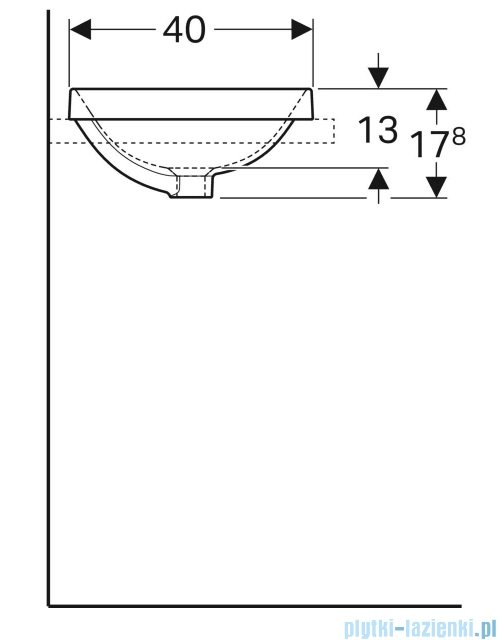 Geberit VariForm Umywalka prostokątna bez przelewu 55x40 cm KeraTect 500.738.00.2