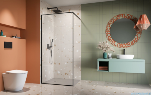 Radaway Modo F II Black kabina Walk-in 110x201cm Czarna szkło przejrzyste 10409114-54-01