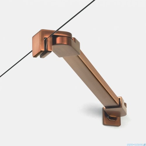 New Trendy New Soleo Copper Brushed 100x120x195 cm kabina wspornik skośny miedź szczotkowana/szkło przejrzyste K-1982